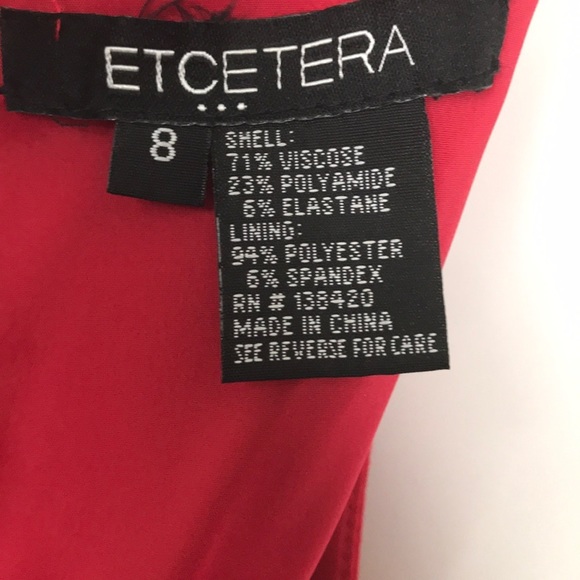 Etcetera Red Dress Size 8 - Picture 7 of 8